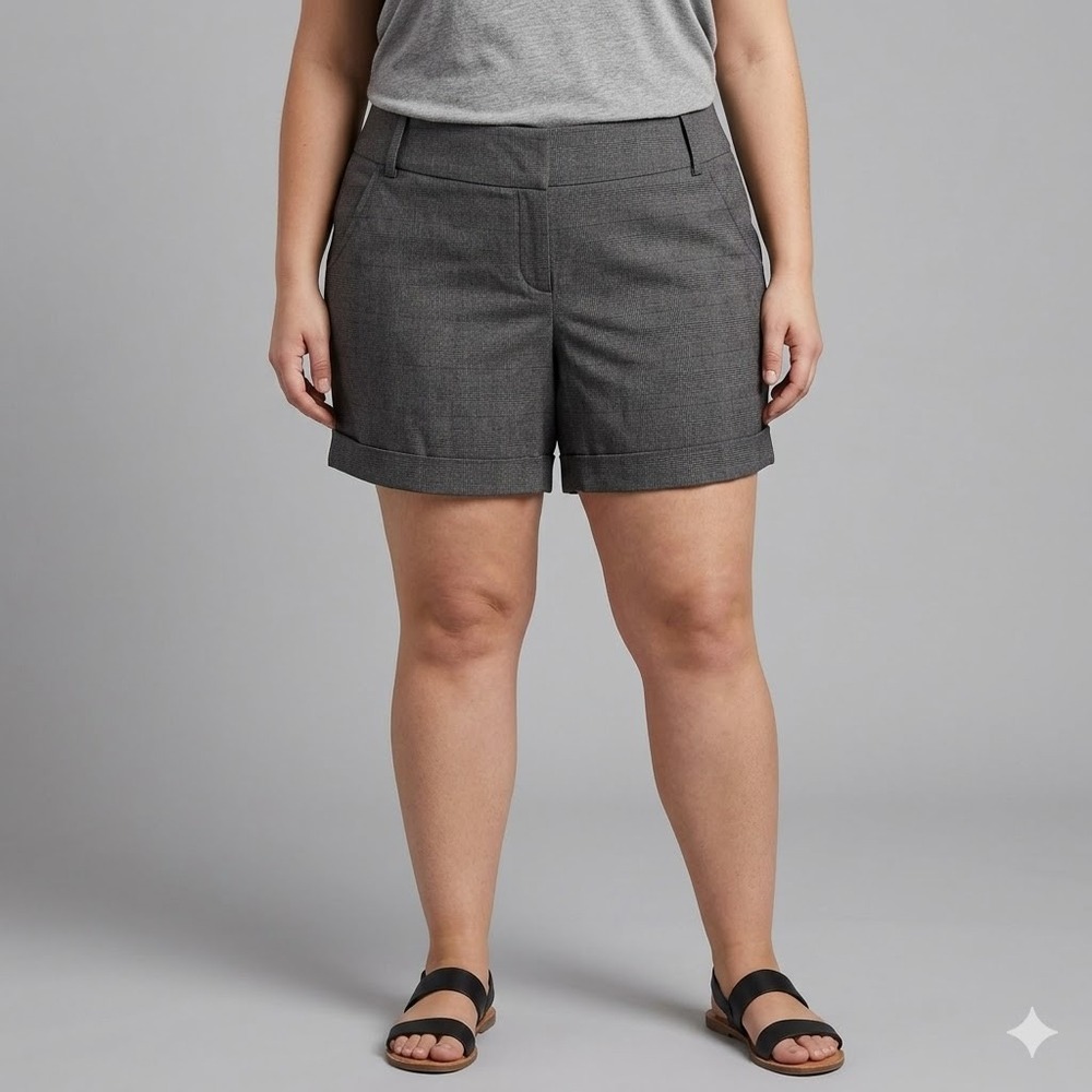Torrid Grey Plaid Dress Shorts Trouser Workwear Plus Size 22